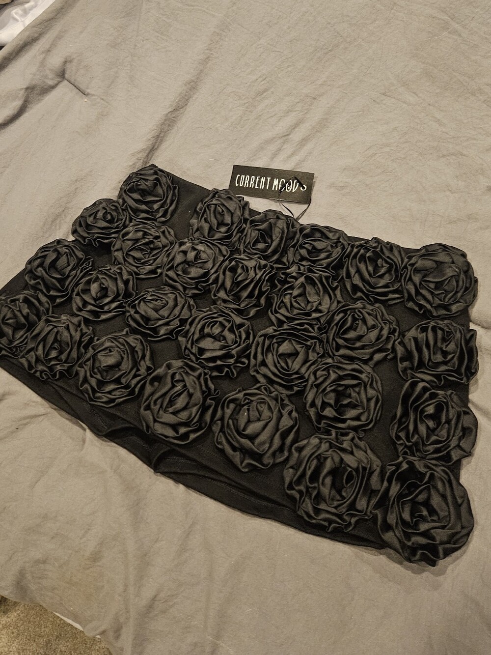Dolls Kill Current Mood Black Rosette Mini Skirt